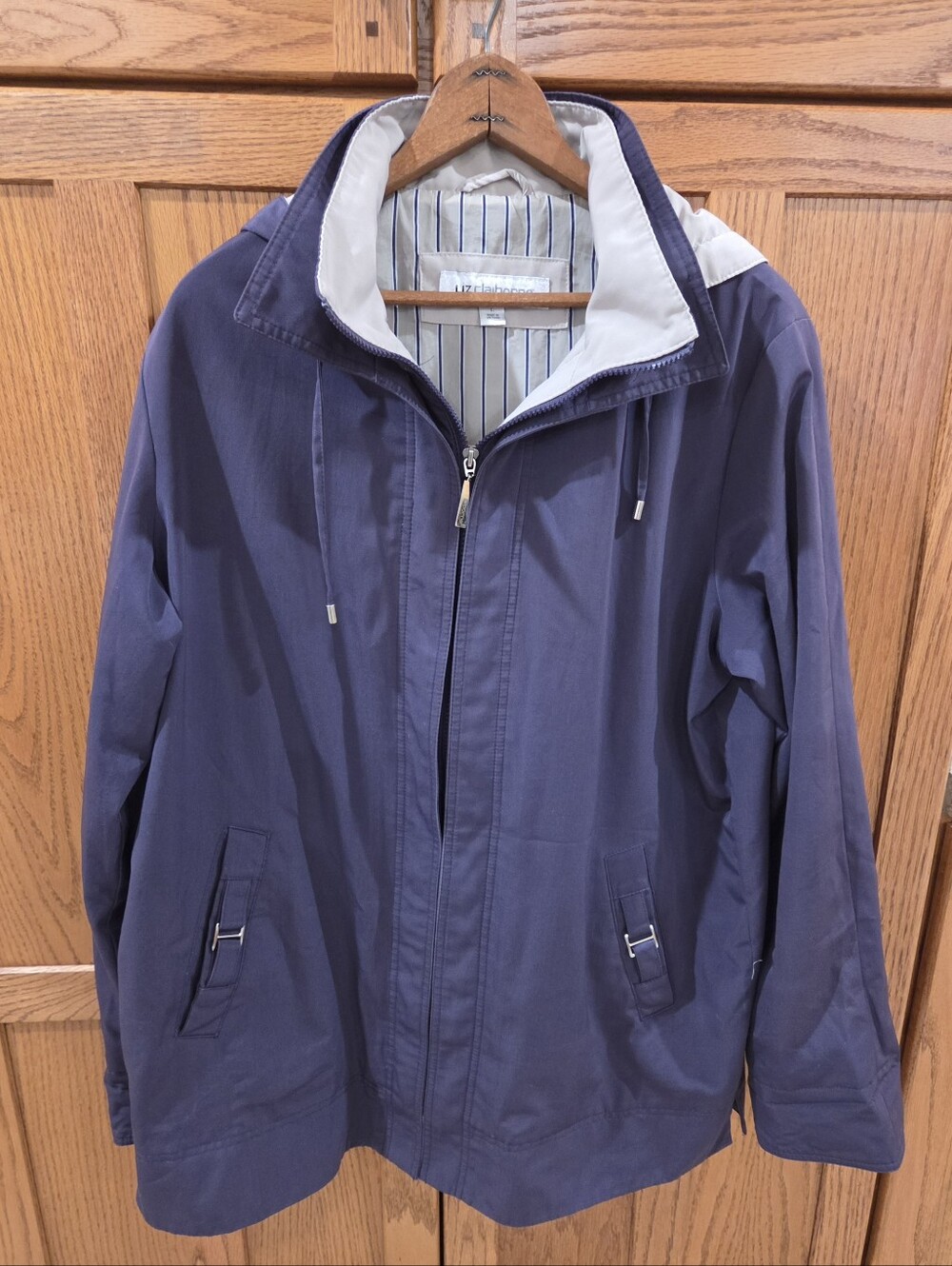 Liz Claiborne Hooded Rain Jacket Trench Purple Women’s L